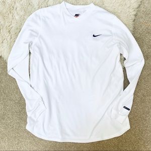 Nike dry fit long sleeve white fitness gym top M